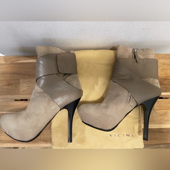 Vicini Suede High Heel Boots - Size 38 - Picture 1 of 10